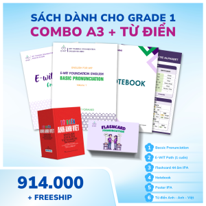 Combo A3 + Từ điển - Grade 1