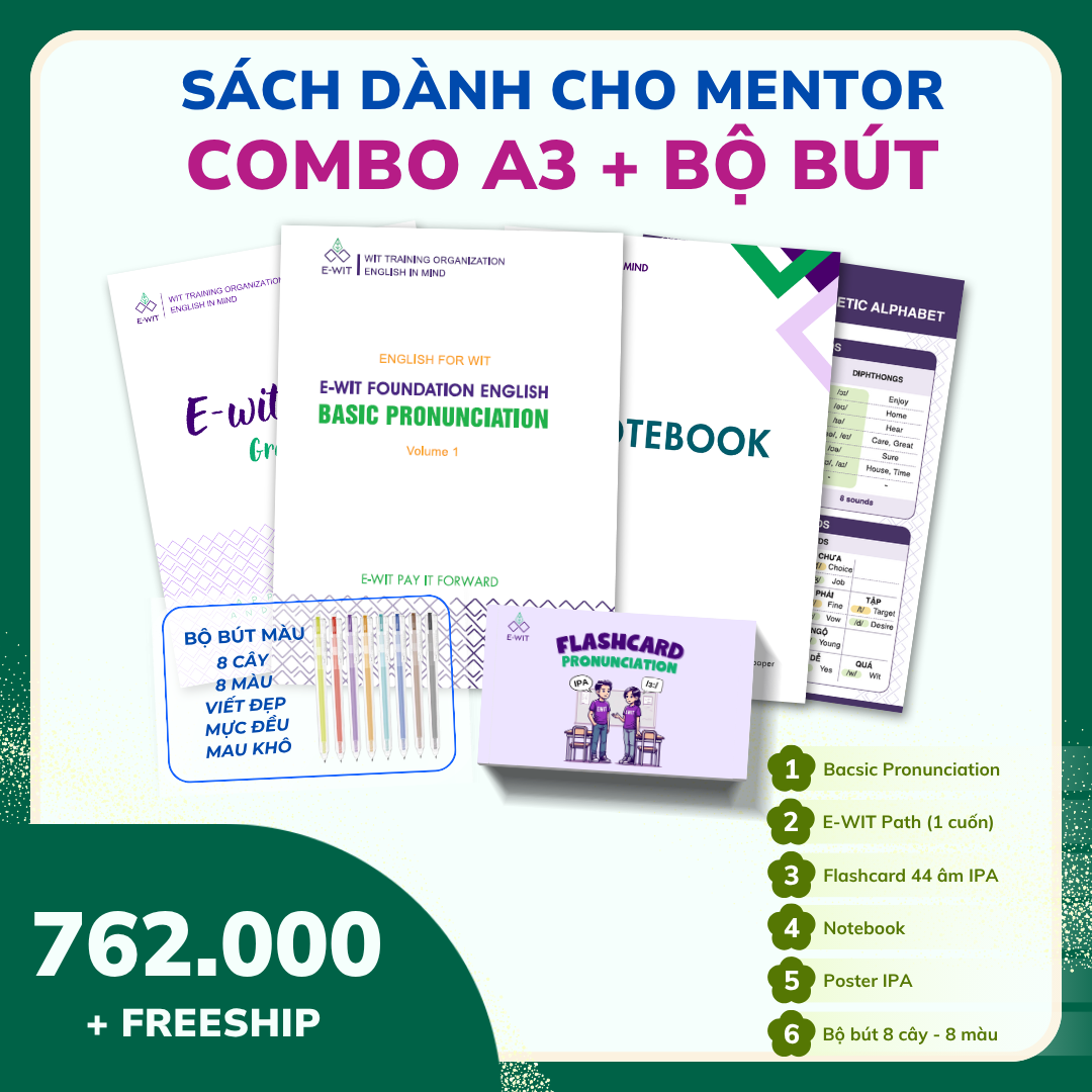 Combo A3 E-WIT - Học Thông Minh Hơn: Bộ học liệu đầy đủ cho trình độ nâng cao