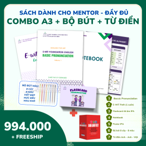 Combo A3 + Bộ Bút + Từ điển - Mentor (Bộ đầy đủ nhất)